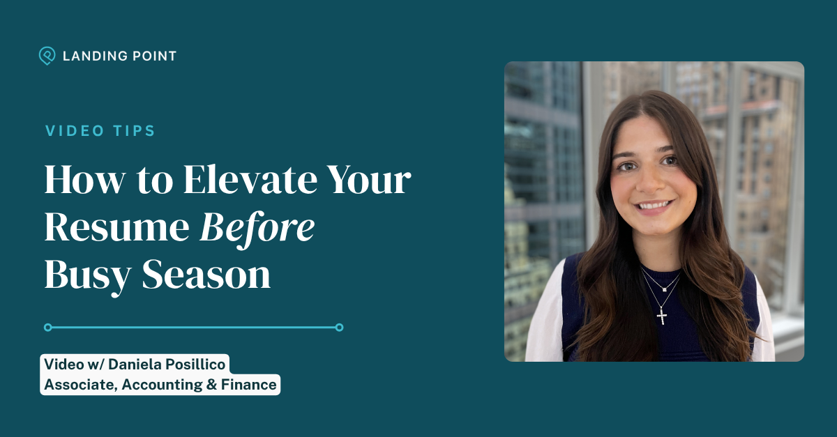 Daniela Posillico - elevating your resume before busy season